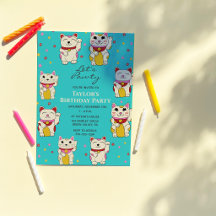 Maneki Neko Japanese Good Luck Cats Birthday
