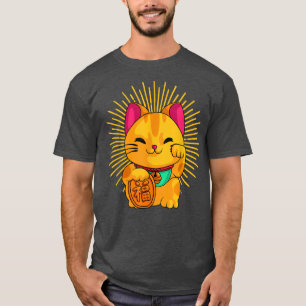 Maneki Neko Japanese Lucky Cat Kawaii Koban Kitty  T-Shirt