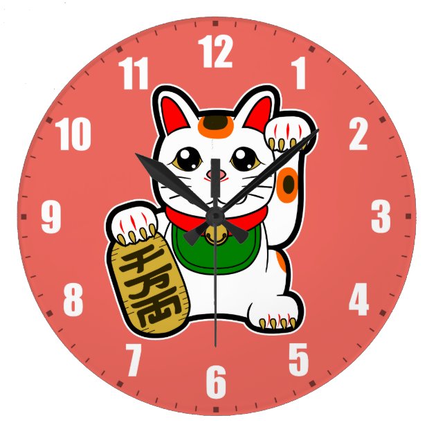 lucky cat clock