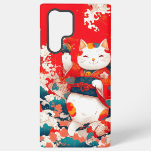 Maneki-Neko, Japanese Lucky Cat Samsung Galaxy S22 Ultra Case