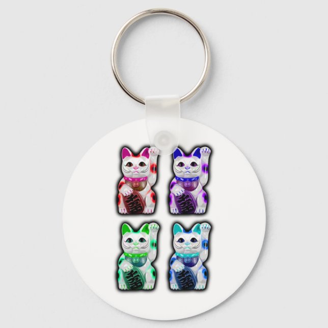 Maneki Neko JAPANESE money CAT Keychain (Front)