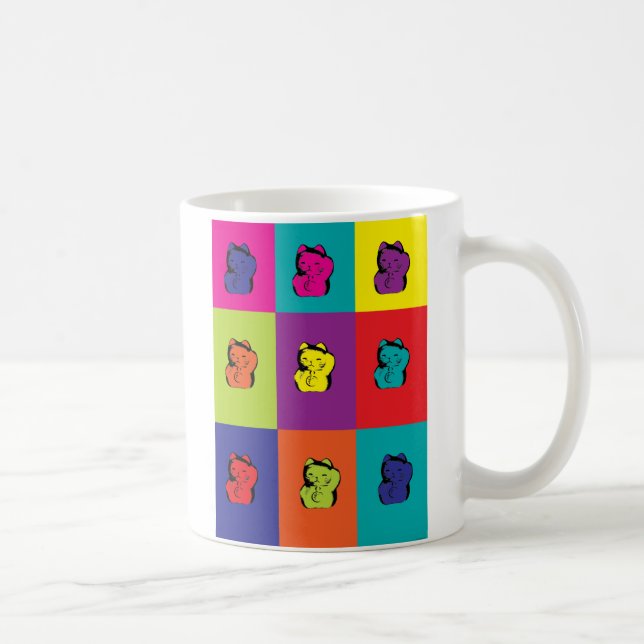 Maneki Neko Kitty Pop Art mug (Right)
