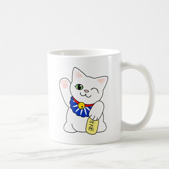 Maneki Neko Lucky Cat Coffee Mug (Right)