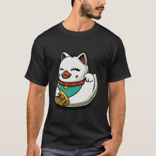 Maneki neko Lucky Cat Duck T Shirt