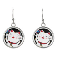 Maneki Neko lucky cat earring Earrings