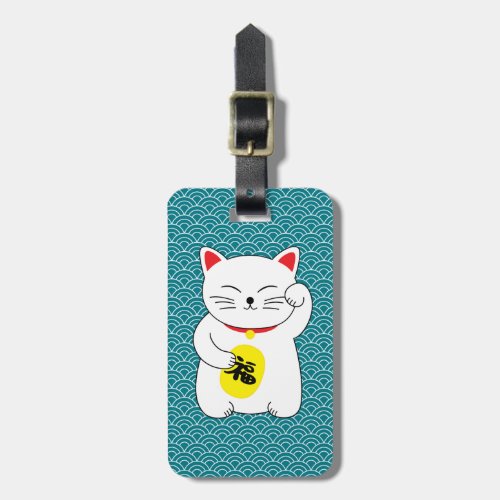 Maneki Neko Lucky Cat Luggage Tag