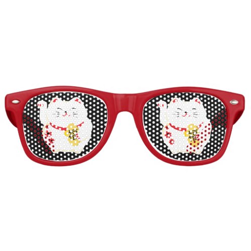 Maneki Neko Lucky Cat  Retro Sunglasses