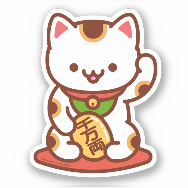 MANEKI-NEKO Lucky Cat Sticker (Front)