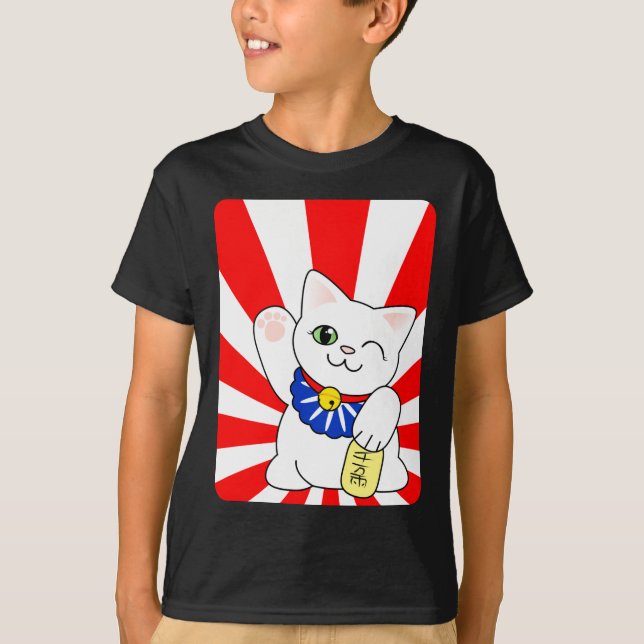 Maneki Neko Lucky Cat T-Shirt (Front)