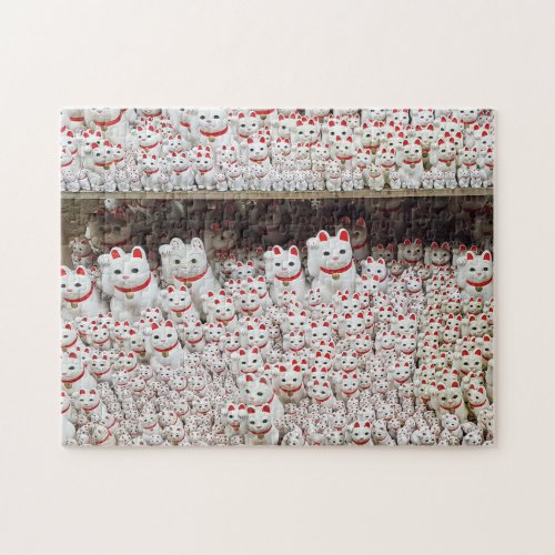 Maneki Neko Lucky Cat Temple Tokyo Japan Photo Jigsaw Puzzle