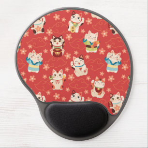 Maneki Neko Lucky Cats Gel Mouse Pad