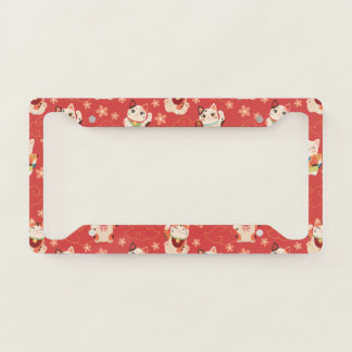 Maneki Neko Lucky Cats License Plate Frame