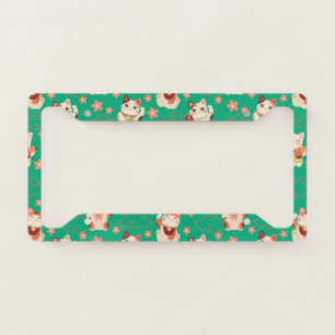 Maneki Neko Lucky Cats License Plate Frame