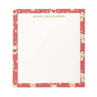 Maneki Neko Lucky Cats Personalized Name Notepad