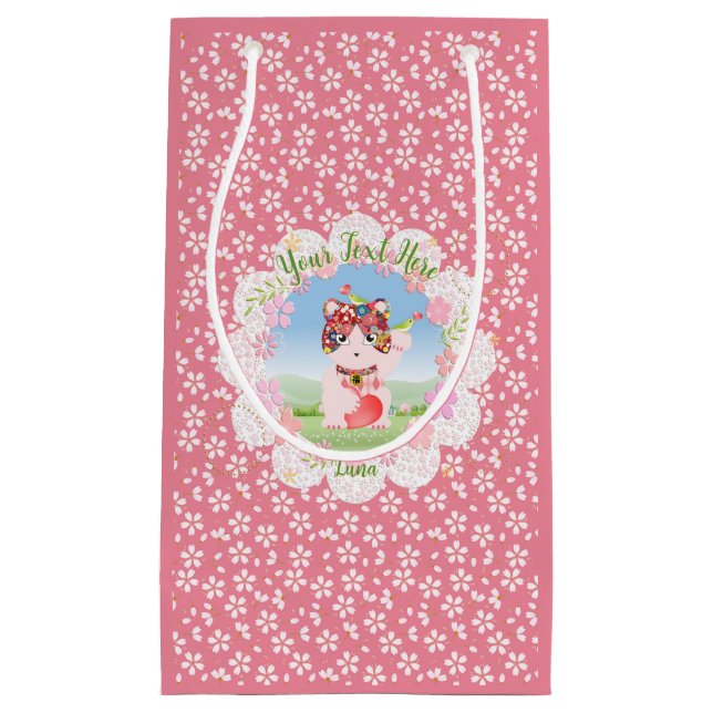 Maneki Neko Lucky Luna Party  Small Gift Bag (Front)