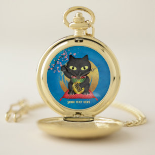 Maneki Neko Lucky Poilue Pocket Watch
