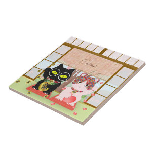 Maneki Neko Lucky Poiluna Ceramic Tile