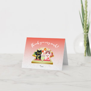 Maneki Neko Lucky Poiluna Folded Letterpress Thank You Card