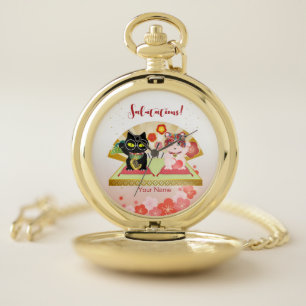 Maneki Neko Lucky Poiluna Pocket Watch