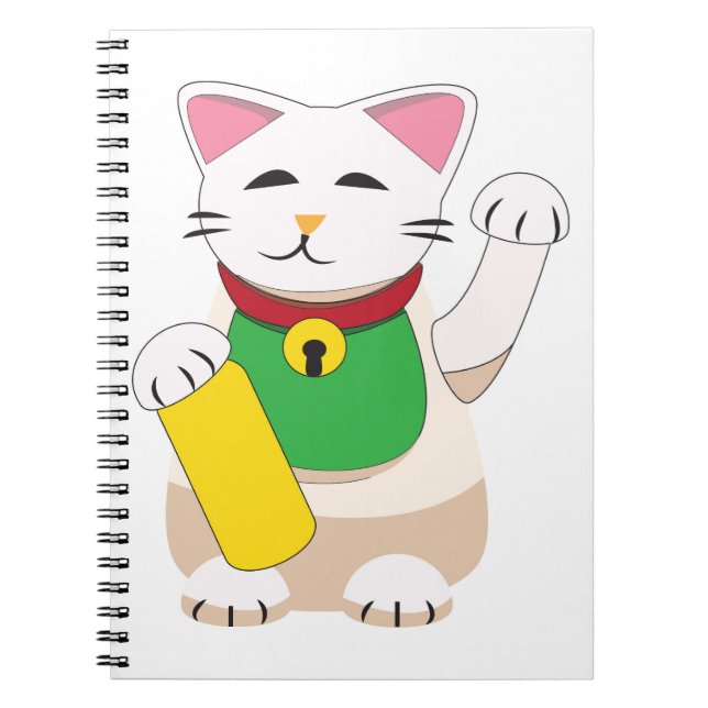 Maneki Neko or Beckoning Cat Notebook (Front)