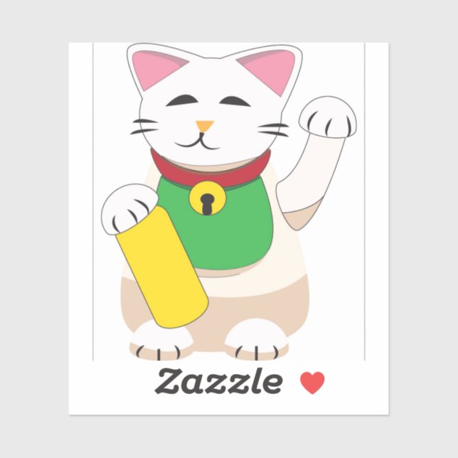 Maneki Neko or Beckoning Cat Sticker (Sheet)