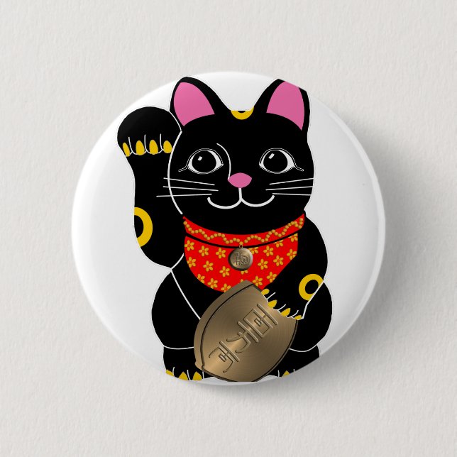 Maneki Neko Pinback Button (Front)