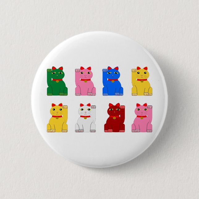 maneki neko pinback button (Front)
