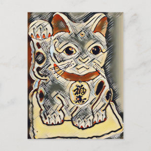 Maneki Neko Postcard