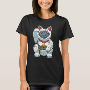 Maneki Neko Robot Chinese Japanese Lucky Cat Kitty T-Shirt