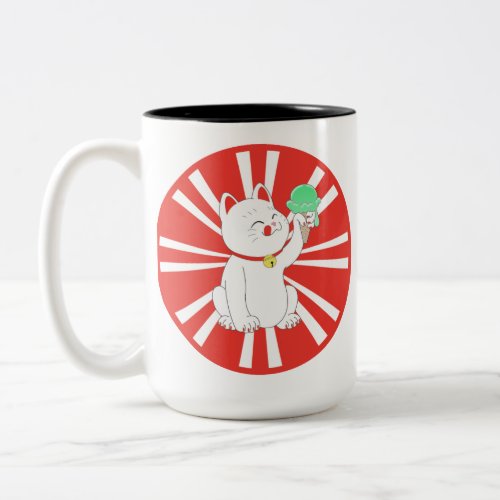 Maneki Neko Tokyo Cat Two_Tone Coffee Mug