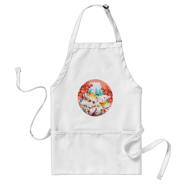 Manekineko Hanami Party Adult Apron (Front)