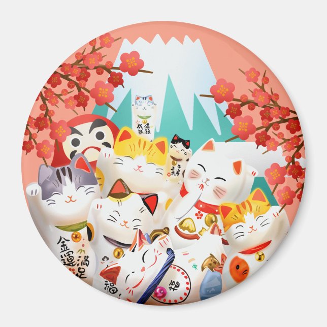Manekineko Hanami Party Magnet (Front)