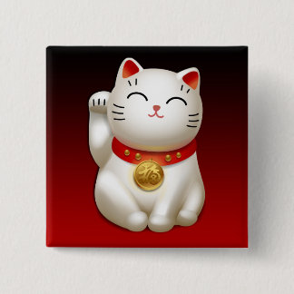 Manekineko swipes in pinback button