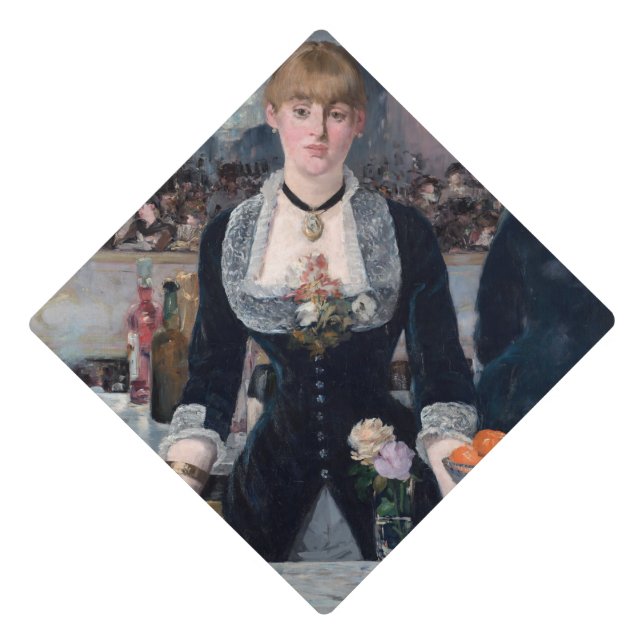 Manet - A Bar at the Folies-Bergere Graduation Cap Topper (Front)