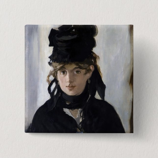 Manet - Berthe Morisot with a bouquet of violets Button (Front)