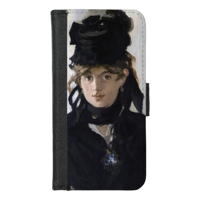 Manet - Berthe Morisot with a bouquet of violets iPhone Wallet Case (Front)