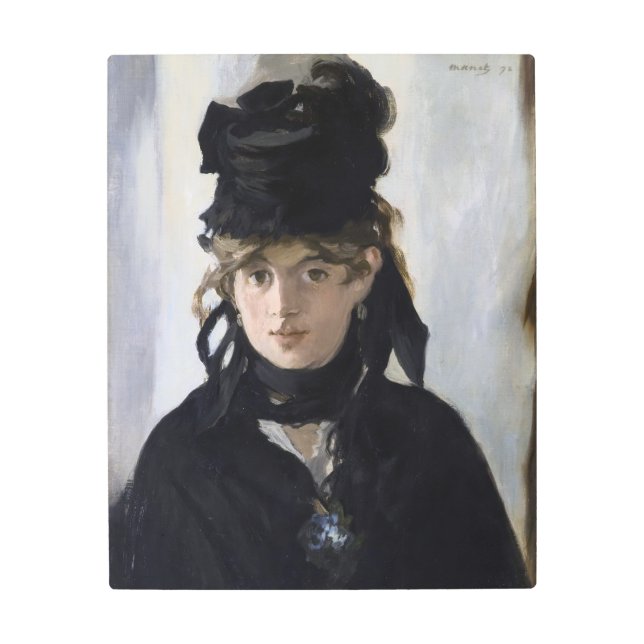 Manet - Berthe Morisot with a bouquet of violets Metal Print (Front)