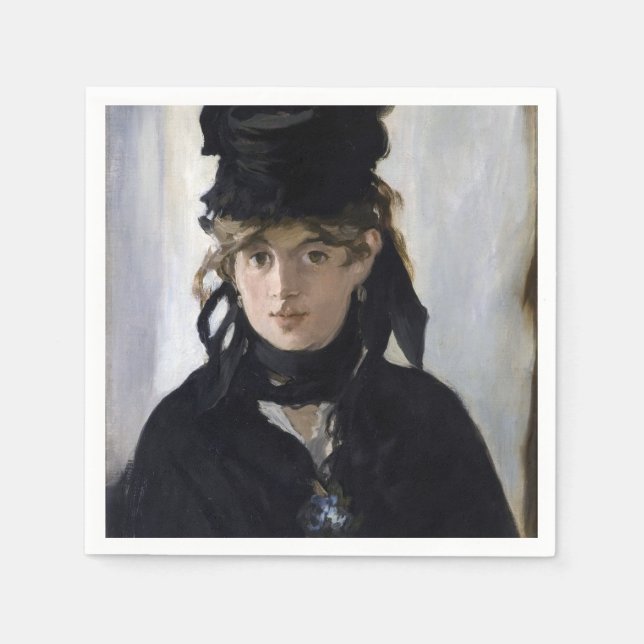 Manet - Berthe Morisot with a bouquet of violets Napkins (Front)