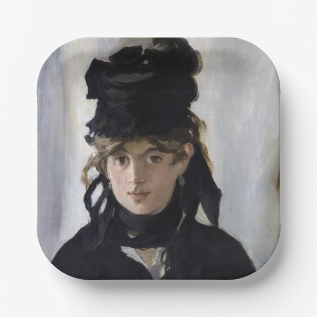 Manet - Berthe Morisot with a bouquet of violets Paper Plates (Front)