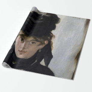 Manet - Berthe Morisot with a bouquet of violets Wrapping Paper