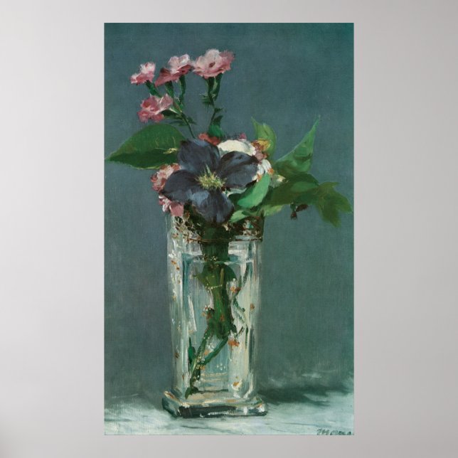 Manet Flowers in a Crystal Vase Poster (Front)