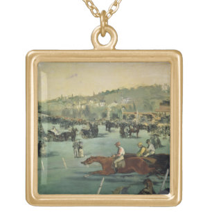 Manet Horse Racing, 1872 Gold Plated Necklace