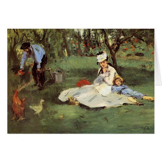Manet Impressionist French Family Garden Painting (Front Horizontal)