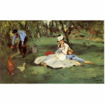 Manet Impressionist French Family Garden Painting Cutout<br><div class="desc">Classic Edouard Manet Painting -The Monet family in their garden at Argenteuil Edouard Manet was a French impressionist painter, born in Paris. Manet was an innovative impressionist artist who influenced the impressionist movement. Manet used fellow impressionist painter Monet's approach to painting quickly, out of doors in the plein aire style...</div>