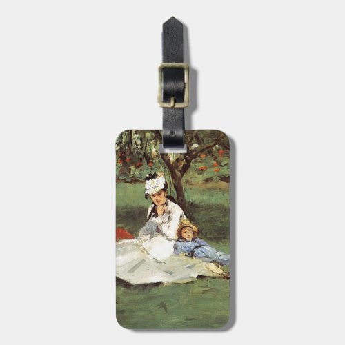 Manet Impressionist French Family Garden Painting Luggage Tag