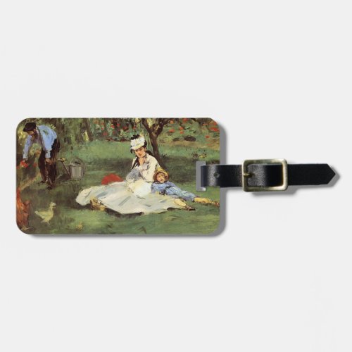 Manet Impressionist French Family Garden Painting Luggage Tag