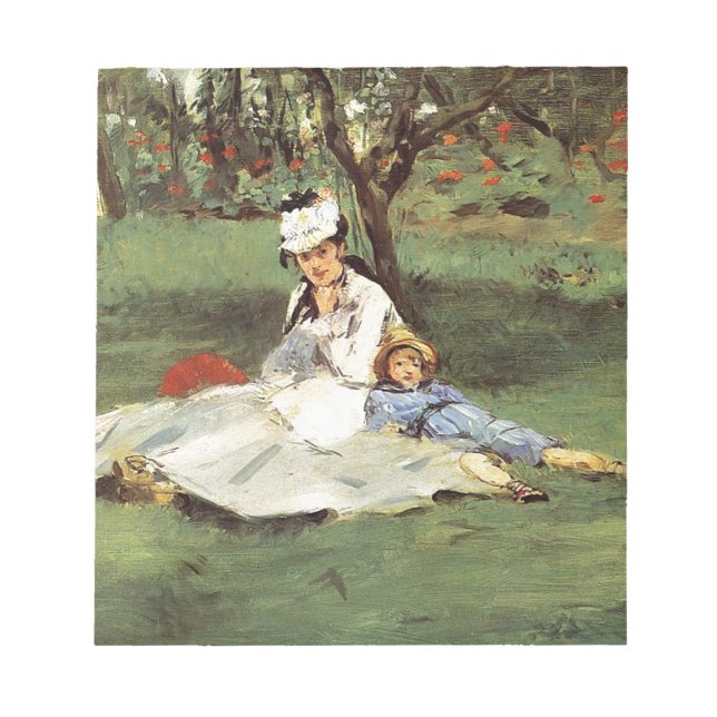 Manet Impressionist French Family Garden Painting Notepad (Front)