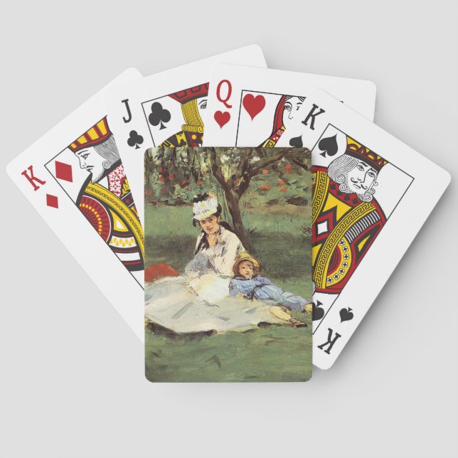 Manet Impressionist French Family Garden Painting Poker Cards (Back)