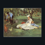 Manet Impressionist French Family Garden Painting Postcard<br><div class="desc">Classic Edouard Manet Painting -The Monet family in their garden at Argenteuil Edouard Manet was a French impressionist painter, born in Paris. Manet was an innovative impressionist artist who influenced the impressionist movement. Manet used fellow impressionist painter Monet's approach to painting quickly, out of doors in the plein aire style...</div>