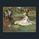 Manet Impressionist French Family Garden Painting Postcard<br><div class="desc">Classic Edouard Manet Painting -The Monet family in their garden at Argenteuil Edouard Manet was a French impressionist painter, born in Paris. Manet was an innovative impressionist artist who influenced the impressionist movement. Manet used fellow impressionist painter Monet's approach to painting quickly, out of doors in the plein aire style...</div>